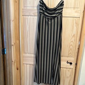 Banana Republic Silver Tan Sleeveless Cowl Neck Gown